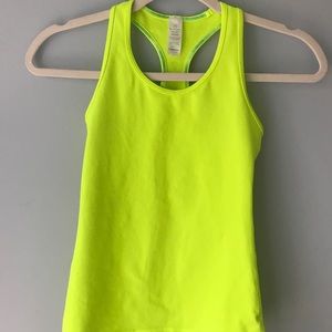 Ivivva neon yellow tank and turquoise skort